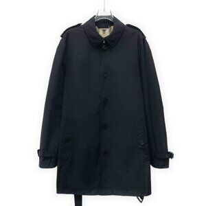 Burberry Black cotton notched-collar single-breasted long-sleeve trench coat